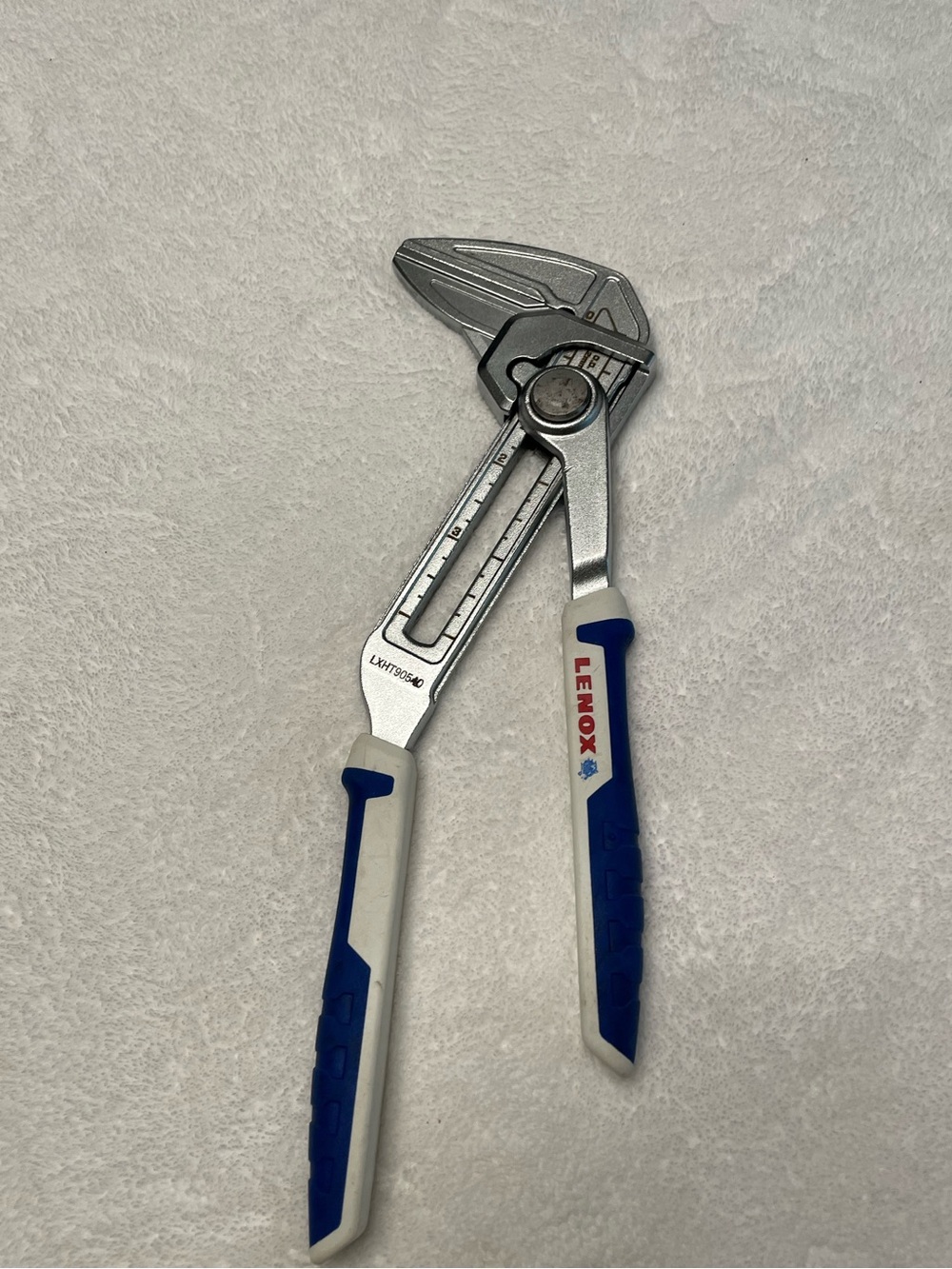 Lenox Silver Groove Joint Pliers with Blue and White Handles LXHT90540